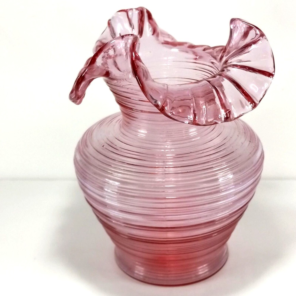 Boudoir Vase Dusty Rose Fenton Glass for Tiara 7.25 inches tall